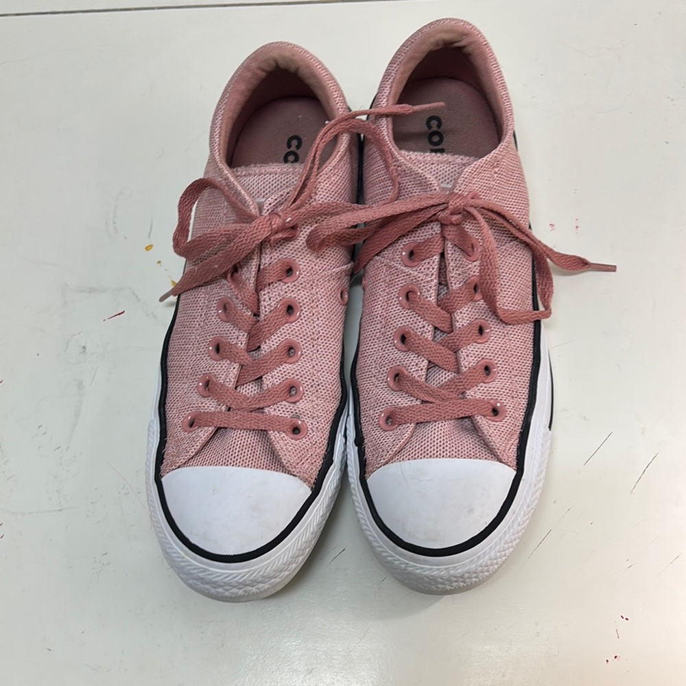 Converse Pink and White Canvas Sneakers Low-Top